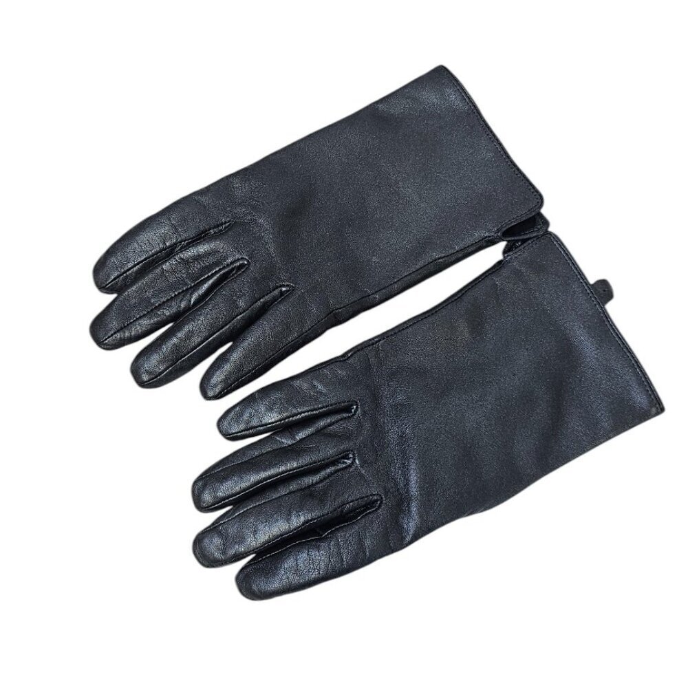 Danier Womens Genuine Leather Gloves, Driving Mitts, Pewter, Size Large